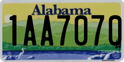 AL license plate 1AA7070