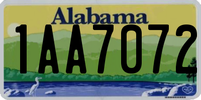 AL license plate 1AA7072