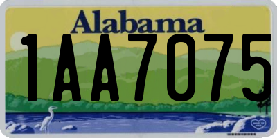 AL license plate 1AA7075