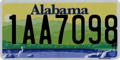 AL license plate 1AA7098