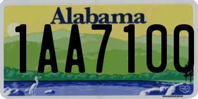 AL license plate 1AA7100