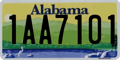 AL license plate 1AA7101