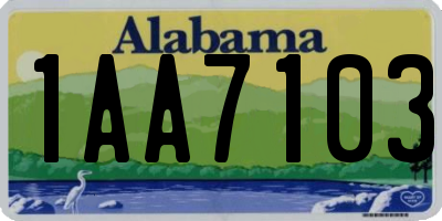 AL license plate 1AA7103