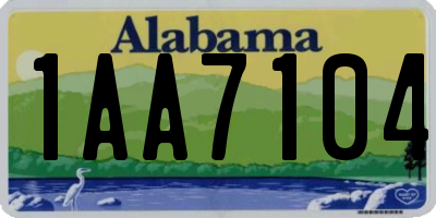 AL license plate 1AA7104