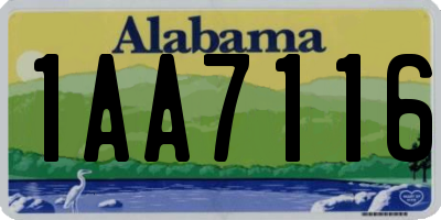 AL license plate 1AA7116