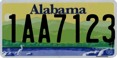 AL license plate 1AA7123