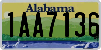 AL license plate 1AA7136