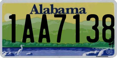 AL license plate 1AA7138