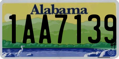 AL license plate 1AA7139