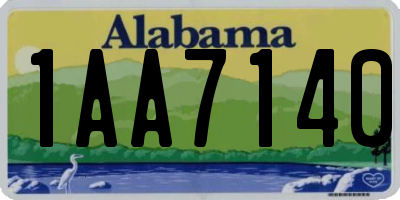 AL license plate 1AA7140