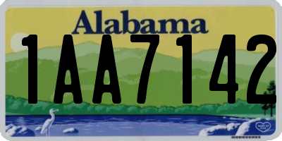 AL license plate 1AA7142