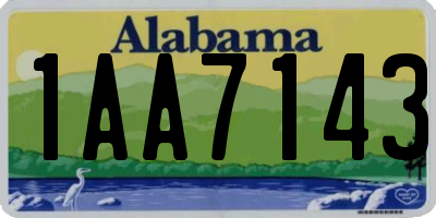 AL license plate 1AA7143