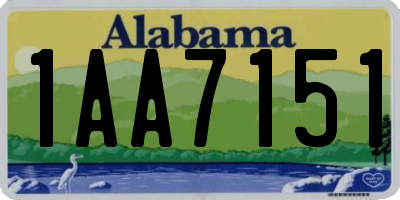 AL license plate 1AA7151