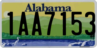 AL license plate 1AA7153