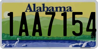 AL license plate 1AA7154