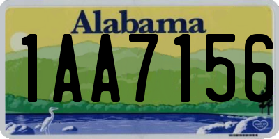 AL license plate 1AA7156