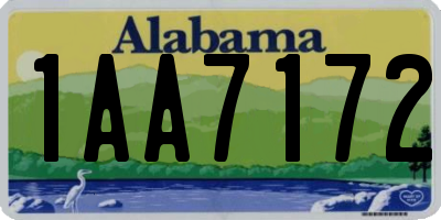 AL license plate 1AA7172