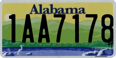 AL license plate 1AA7178