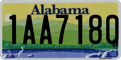 AL license plate 1AA7180