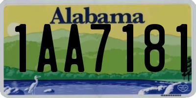 AL license plate 1AA7181