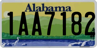 AL license plate 1AA7182