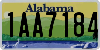 AL license plate 1AA7184