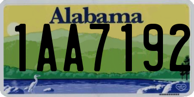 AL license plate 1AA7192