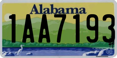 AL license plate 1AA7193