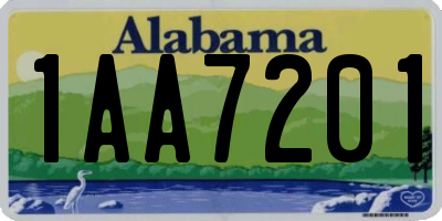 AL license plate 1AA7201