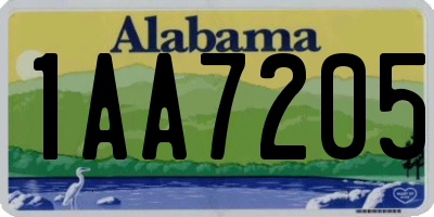 AL license plate 1AA7205