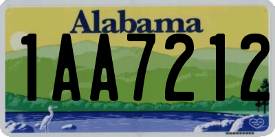 AL license plate 1AA7212