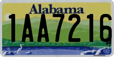 AL license plate 1AA7216