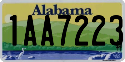 AL license plate 1AA7223