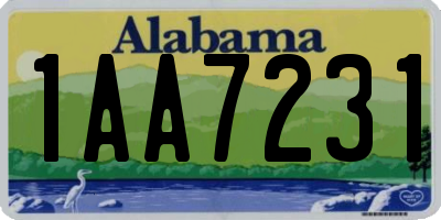 AL license plate 1AA7231