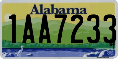 AL license plate 1AA7233