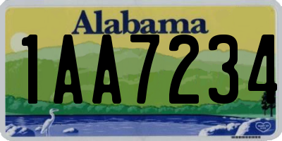 AL license plate 1AA7234