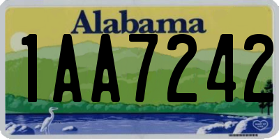 AL license plate 1AA7242