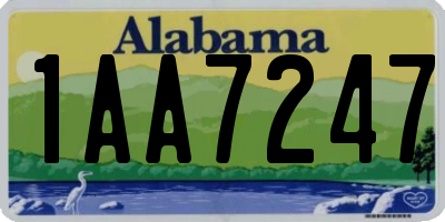 AL license plate 1AA7247