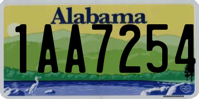 AL license plate 1AA7254