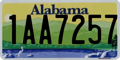 AL license plate 1AA7257