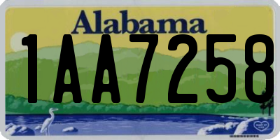 AL license plate 1AA7258