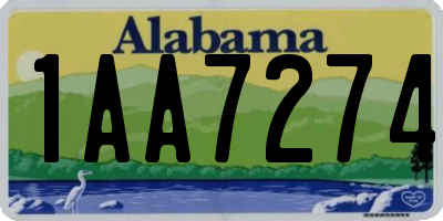 AL license plate 1AA7274