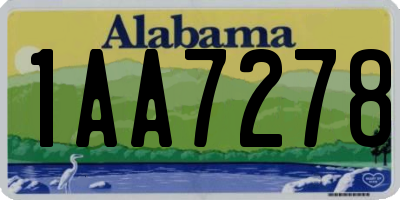 AL license plate 1AA7278