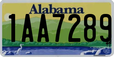 AL license plate 1AA7289