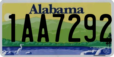 AL license plate 1AA7292