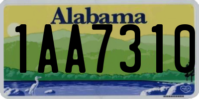 AL license plate 1AA7310