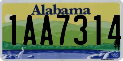 AL license plate 1AA7314