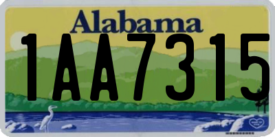 AL license plate 1AA7315