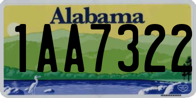 AL license plate 1AA7322