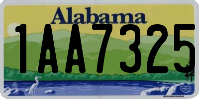 AL license plate 1AA7325